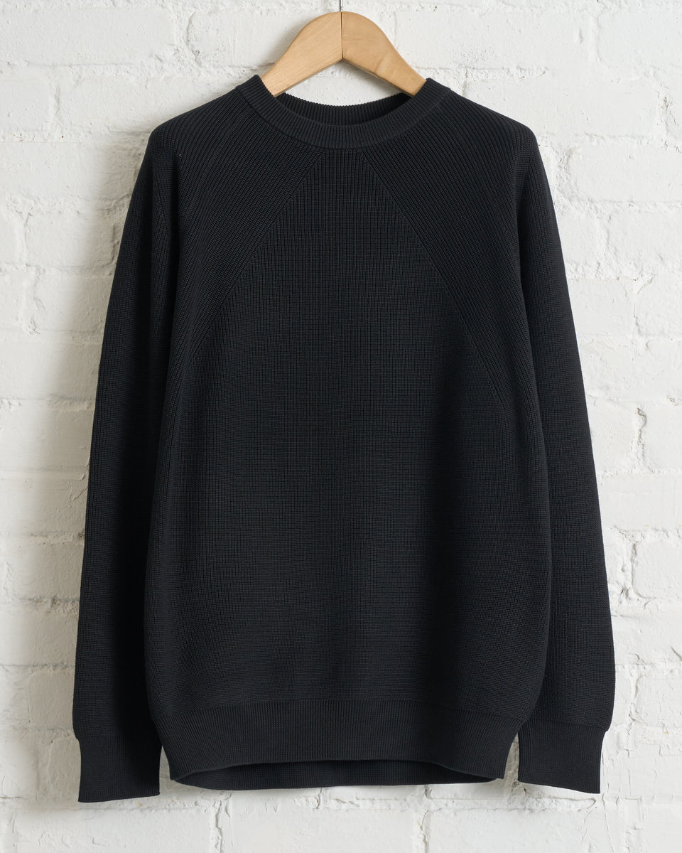 BATONER, CARIBBEAN SEAISLAND COTTON SIGNATURE CREW NECK, BLACK