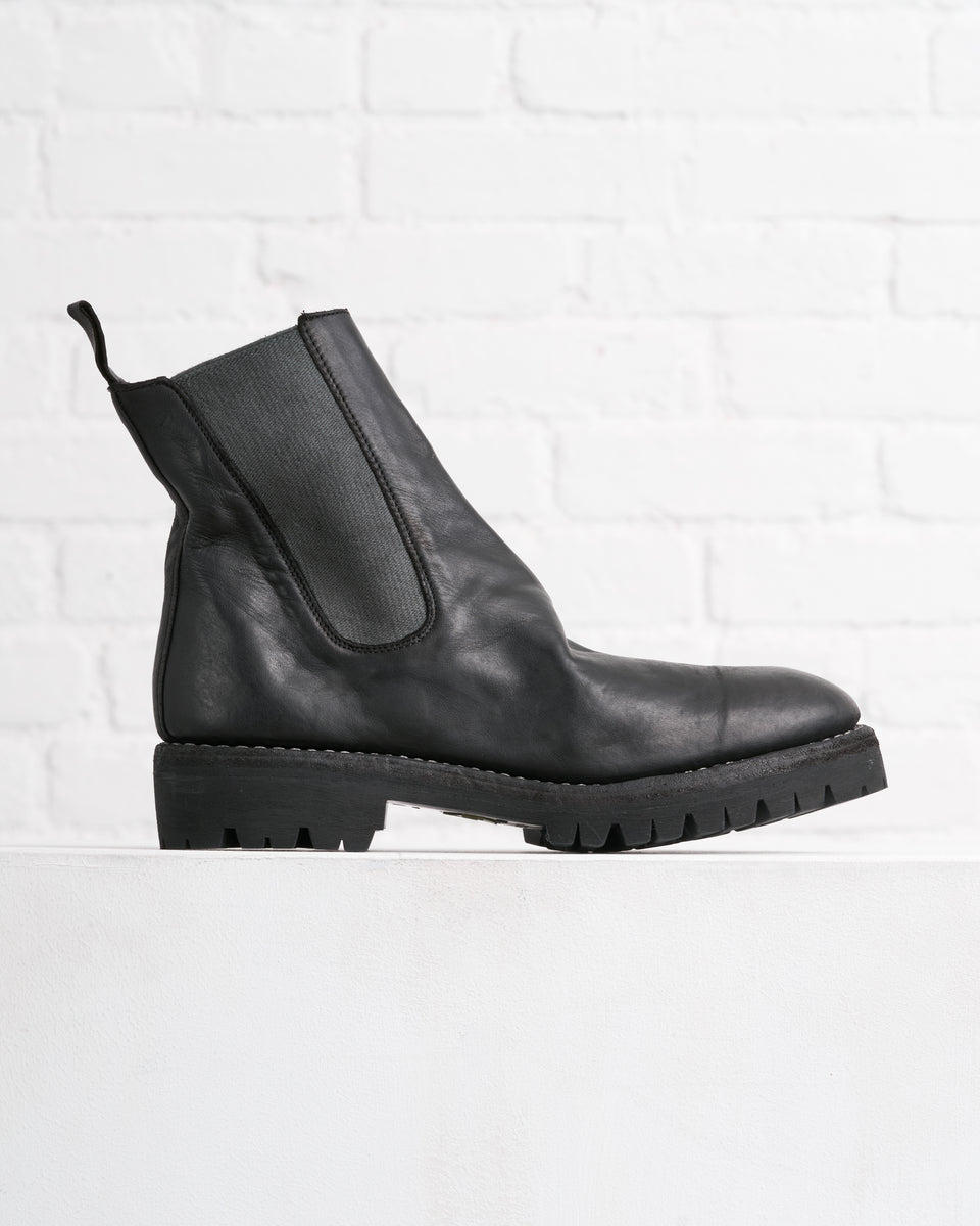 GUIDI, BLACK, FULL-GRAIN CHELSEA BOOTS – 180 The Store