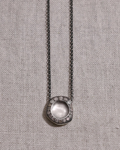 ROSA MARIA, STERLING SILVER NECKLACE WITH ICY GREY + COGNAC DIAMONDS