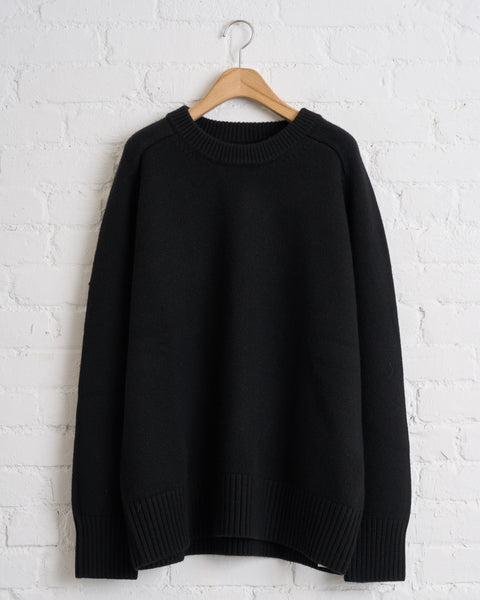 180 THE STORE, PULLOVER CASHMERE CREWNECK, BLACK