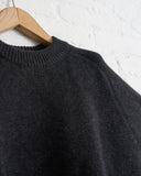 180 THE STORE, REVERSIBLE 6 PLY CASHMERE CREWNECK, CHARCOAL AND FLANNEL