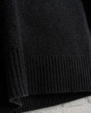 180 THE STORE, REVERSIBLE 6 PLY CASHMERE CREWNECK, CHARCOAL AND FLANNEL