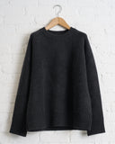 180 THE STORE, REVERSIBLE 6 PLY CASHMERE CREWNECK, CHARCOAL AND FLANNEL