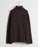 180 THE STORE, REVERSIBLE 6 PLY CASHMERE TURTLENECK, BROWN AND NAVY
