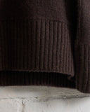180 THE STORE, REVERSIBLE 6 PLY CASHMERE TURTLENECK, BROWN AND NAVY