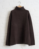 180 THE STORE, REVERSIBLE 6 PLY CASHMERE TURTLENECK, BROWN AND NAVY