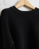 180 THE STORE, REVERSIBLE 6 PLY CASHMERE CREWNECK, BLACK AND NAVY
