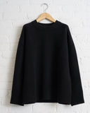 180 THE STORE, REVERSIBLE 6 PLY CASHMERE CREWNECK, BLACK AND NAVY