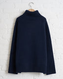 180 THE STORE, REVERSIBLE 6 PLY CASHMERE TURTLENECK, NAVY AND CHARCOAL