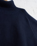 180 THE STORE, REVERSIBLE 6 PLY CASHMERE TURTLENECK, NAVY AND CHARCOAL