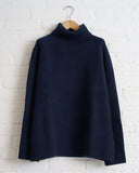180 THE STORE, REVERSIBLE 6 PLY CASHMERE TURTLENECK, NAVY AND CHARCOAL
