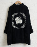 AODRESS, 42, RAI LINES FLOWERS LOOSE FIT COAT