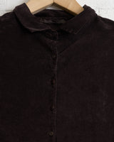 ALBUM DI FAMIGLIA, SHORT COLLAR SHIRT V, CHOCOLATE