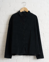 ALBUM DI FAMIGLIA, SHORT COLLAR SHIRT V, BLACK