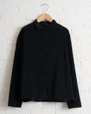 ALBUM DI FAMIGLIA, SHORT COLLAR SHIRT V, BLACK