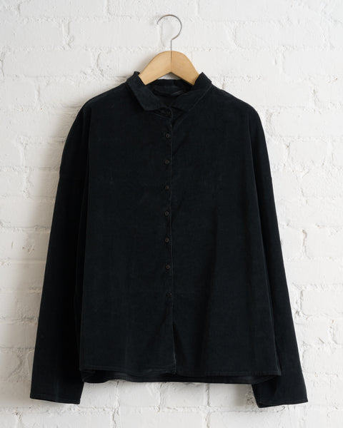 ALBUM DI FAMIGLIA, SHORT COLLAR SHIRT V, BLACK