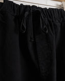 ALBUM DI FAMIGLIA, WIDE & SHORT TROUSERS WCC COTTON TWILL, BLACK