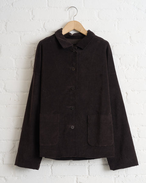 ALBUM DI FAMIGLIA, SHIRT LOOSE BLAZER V, CHOCOLATE