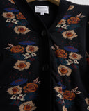 ANTIPAST, KNITTED V-NECK CARDIGAN, BLACK FLORAL