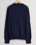 ANTIPAST, KNITTED CARDIGAN, GREEN NAVY