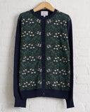 ANTIPAST, KNITTED CARDIGAN, GREEN NAVY