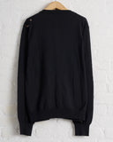 ANTIPAST, KNITTED CREWNECK CARDIGAN, BLACK BRANCH