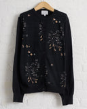 ANTIPAST, KNITTED CREWNECK CARDIGAN, BLACK BRANCH