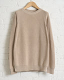 BATONER, CARIBBEAN SEAISLAND COTTON SIGNATURE CREW NECK, GREIGE