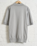 BATONER, CARIBBEAN SEA ISLAND COTTON CREW NECK SHORT SLEEVE POLO, GREY