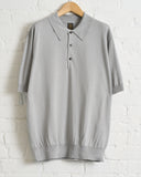 BATONER, CARIBBEAN SEA ISLAND COTTON CREW NECK SHORT SLEEVE POLO, GREY
