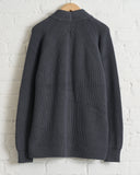 BATONER, BN-26SM-005, COTTON SIGNATURE ONE BUTTON CARDIGAN, CHARCOAL