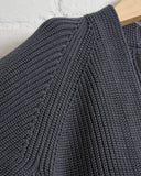 BATONER, BN-26SM-005, COTTON SIGNATURE ONE BUTTON CARDIGAN, CHARCOAL