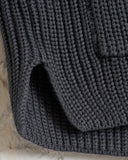 BATONER, BN-26SM-005, COTTON SIGNATURE ONE BUTTON CARDIGAN, CHARCOAL