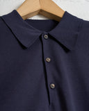 BATONER, CARIBBEAN SEA ISLAND COTTON CREW NECK SHORT SLEEVE POLO, NAVY
