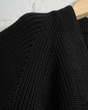 BATONER, BN-26SM-005, COTTON SIGNATURE ONE BUTTON CARDIGAN, BLACK