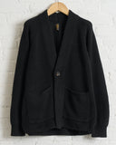 BATONER, BN-26SM-005, COTTON SIGNATURE ONE BUTTON CARDIGAN, BLACK