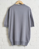 BATONER, CARIBBEAN SEA ISLAND COTTON CREWNECK SHORT SLEEVE, GRAYISH BLUE