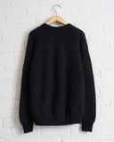 BATONER, PURE MOHAIR SIGNATURE CREW NECK, BLACK