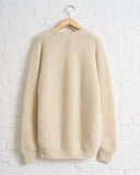 BATONER, PURE MOHAIR SIGNATURE CREW NECK, IVORY