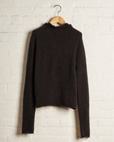 BOBOUTIC MOCK NECK CASHMERE SWEATER, BROWN