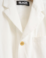 CDG BLACK, RUFFLE BLAZER, WHITE