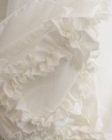 CDG BLACK, RUFFLE BLAZER, WHITE