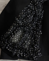CDG BLACK, RUFFLE BLAZER, BLACK
