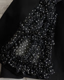 CDG BLACK, RUFFLE BLAZER, BLACK