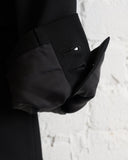 CDG BLACK, RUFFLE BLAZER, BLACK