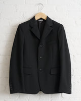 CDG BLACK, RUFFLE BLAZER, BLACK