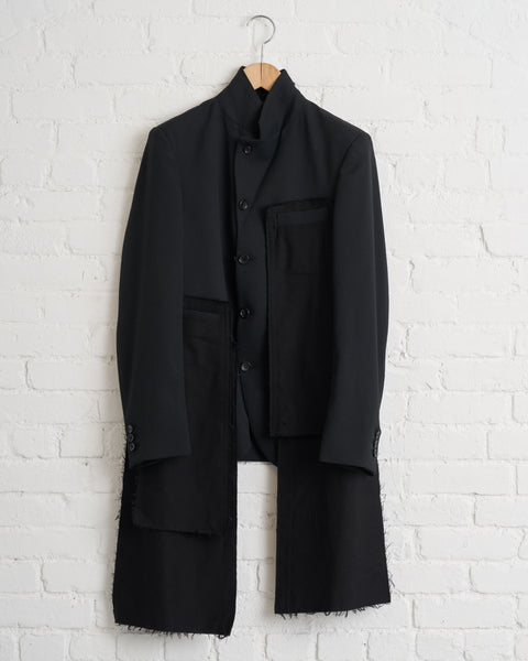 COMME DES GARCONS BLACK, LONG POCKET BLAZER