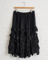 COMME DES GARCONS BLACK LAYERED RUFFLE SKIRT