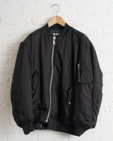 CDG, ASSYMETRICAL BOMBER JACKET, BLACK