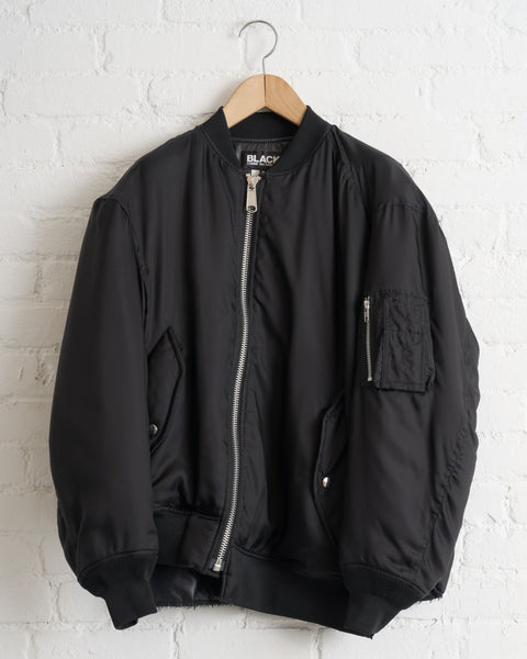 CDG, ASSYMETRICAL BOMBER JACKET, BLACK